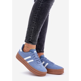 Sneakers Sportive da Donna con Plateau, Blu 1