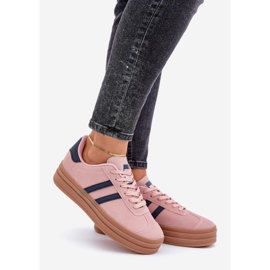 Sneakers Sportive da Donna con Plateau, Rosa 1