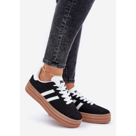 Sneakers Sportive da Donna con Plateau, Colore Nero 1