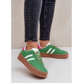 Sneakers Sportive da Donna con Plateau, Verde 2