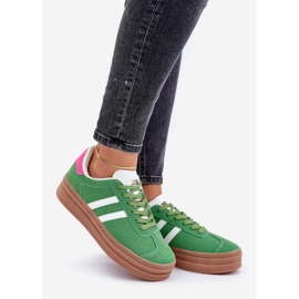 Sneakers Sportive da Donna con Plateau, Verde 1