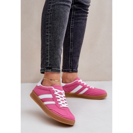 Sneakers basse sportive da donna, colore rosa 2