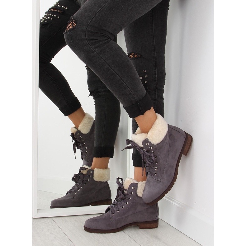 Stivali grigi da donna con lacci grigi NC87 grigi grigio 2