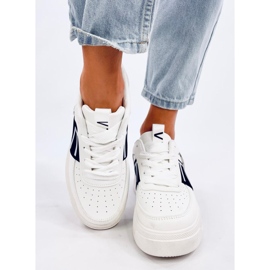 Sneakers da donna con plateau bianche e nere bianco 1