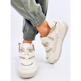 Sneakers platform da donna beige 2
