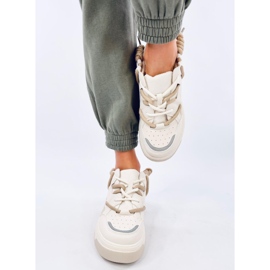 Sneakers platform da donna beige 1