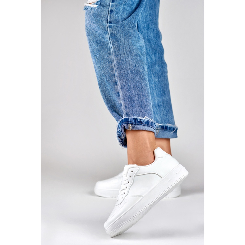 Scarpe sportive da donna, sneakers bianche K-1W bianco 2