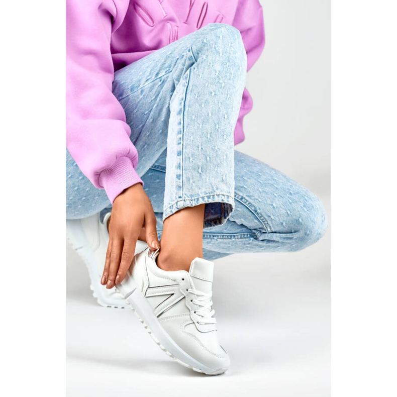 Scarpe sportive da donna, sneakers bianche, LL66-33W bianca 2