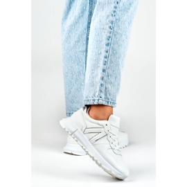 Scarpe sportive da donna, sneakers bianche, LL66-33W bianco 1