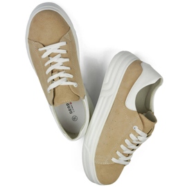 Goodin Scarpe sportive da donna in pelle beige GD-XF-113BE 2