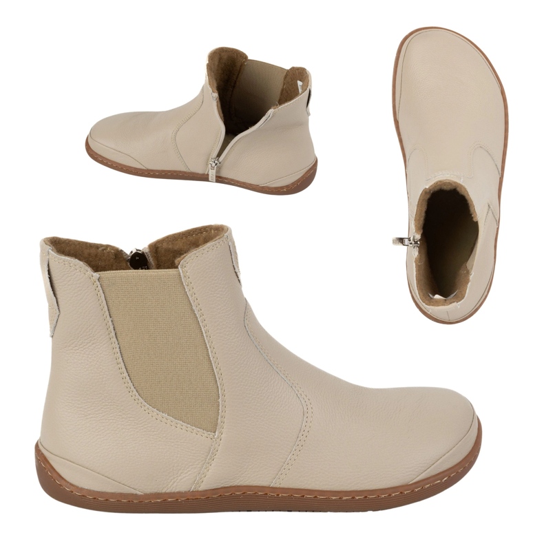 Olivier Stivaletti Chelsea da donna a piedi nudi con cerniera, isolanti 1263, beige 1