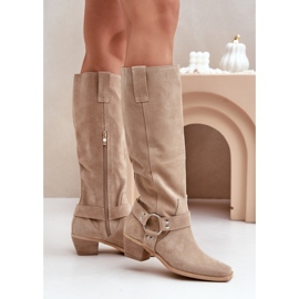 Stivali non isolati Zazoo da donna 3444/O, beige 1