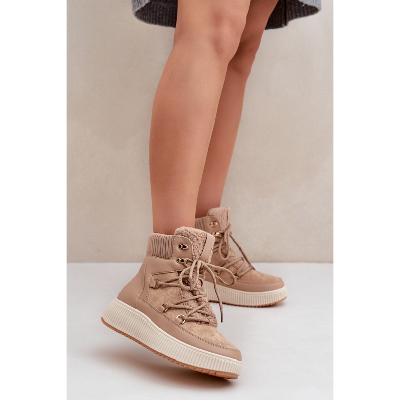 Stivali da neve isolati da donna MD9944-7 beige marrone 1