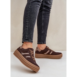 Zazoo N1176 Scarpe sportive in pelle scamosciata marrone 1