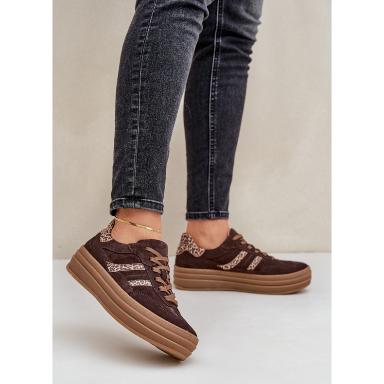 Zazoo N1176 Scarpe sportive in pelle scamosciata marrone 1
