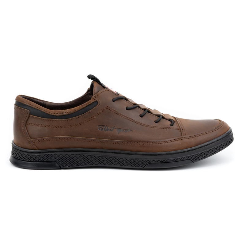 Polbut Scarpe casual da uomo in pelle K22 testa di moro marrone 1