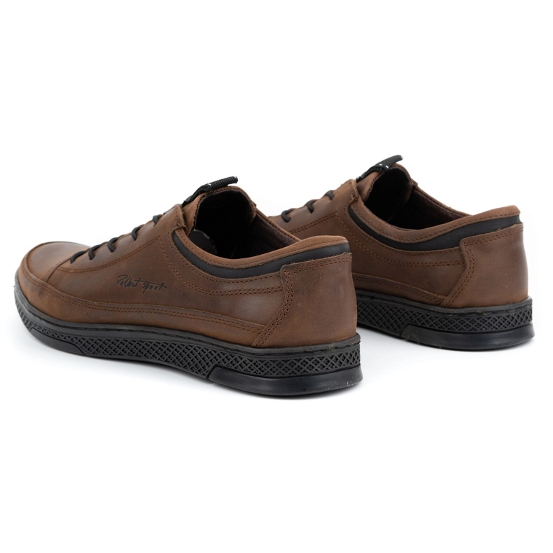 Polbut Scarpe casual da uomo in pelle K22 testa di moro marrone 5