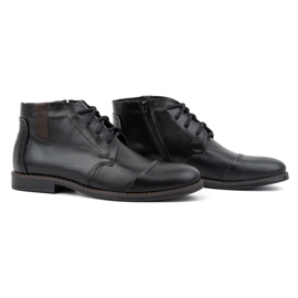 Olivier Stivali neri in inverno in pelle maschile elegante 282lu nero 2