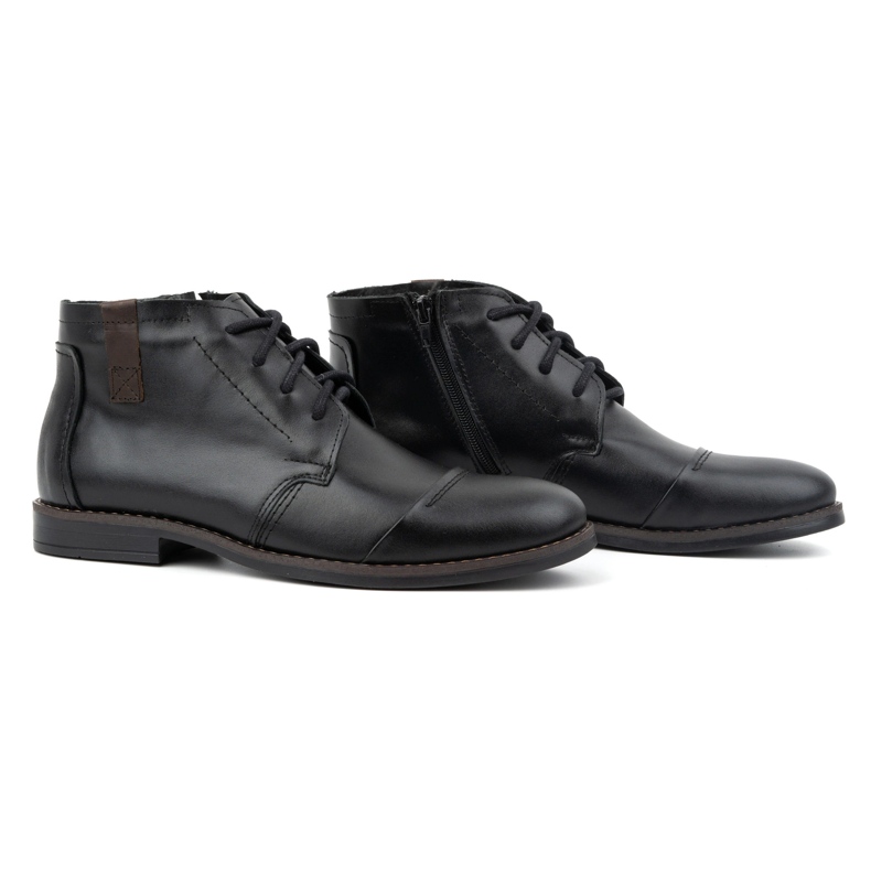 Olivier Stivali neri in inverno in pelle maschile elegante 282lu nero 2