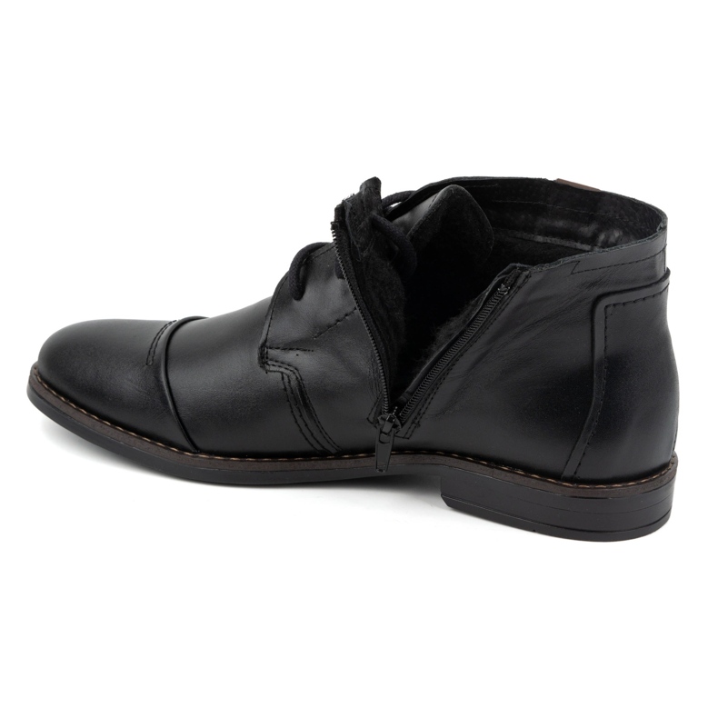 Olivier Stivali neri in inverno in pelle maschile elegante 282lu nero 4