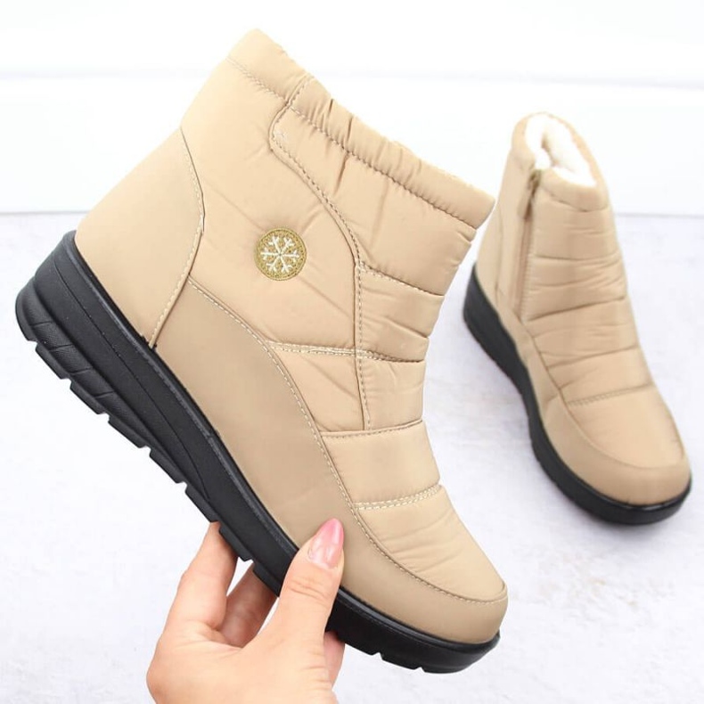 Doposci con zeppa da donna News 5029, colore beige 1