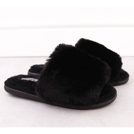 Ciabatte da casa con pelliccia Unisoft 6644 nere nero 2