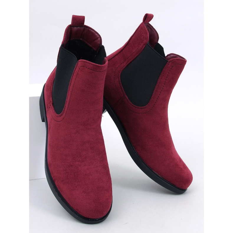 Stivaletti Chelsea da donna in camoscio e gomma rosso 1