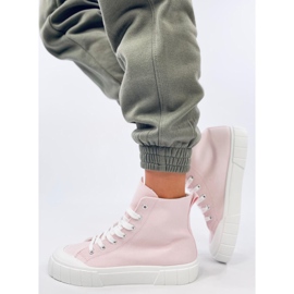 Sneakers alte in tela rosa 2