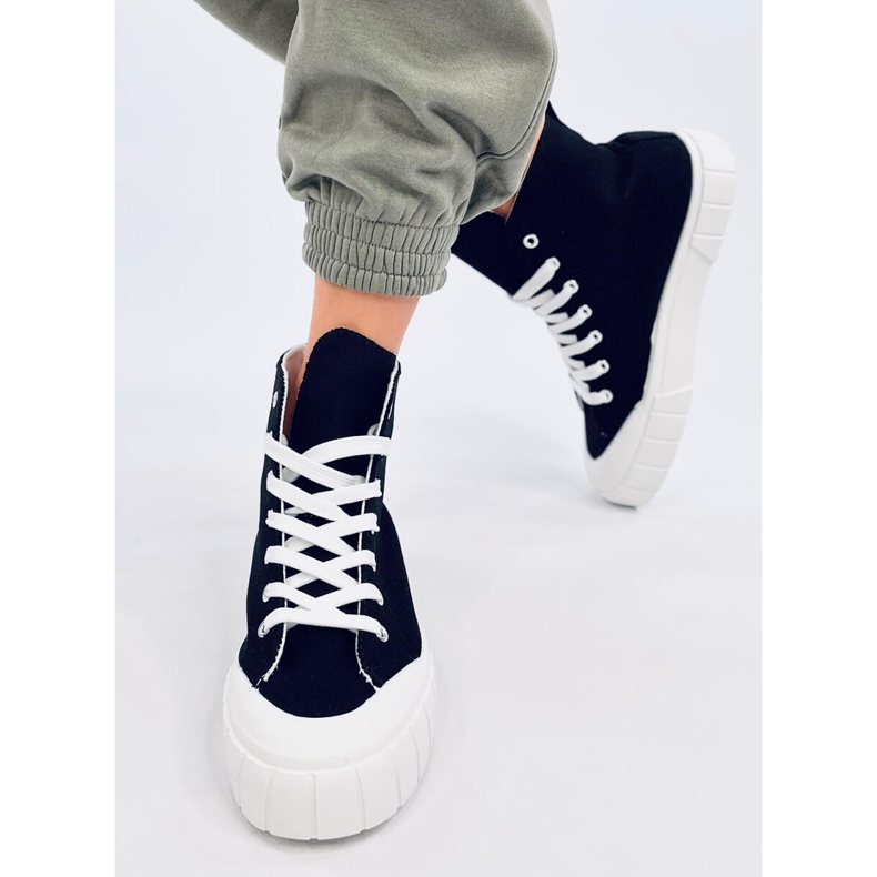Scarpe da ginnastica in tela nera nero 1