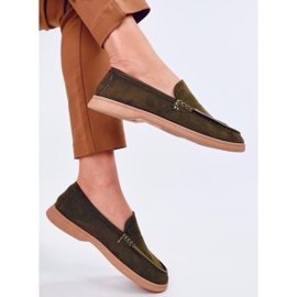 Morbidi mocassini da donna in verde 2