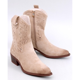 Stivali da cowboy traforati beige da donna 1