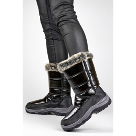 Doposci da donna con pelo e velcro, neri N1613B nero 1