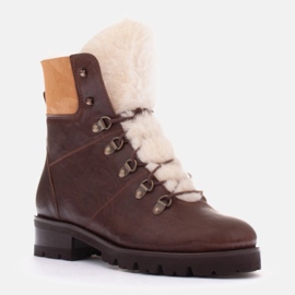 Marco Shoes Stivali da donna isolati con lana marrone 1