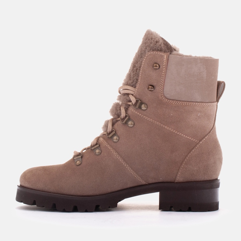 Marco Shoes Stivali da donna isolati con lana beige 1