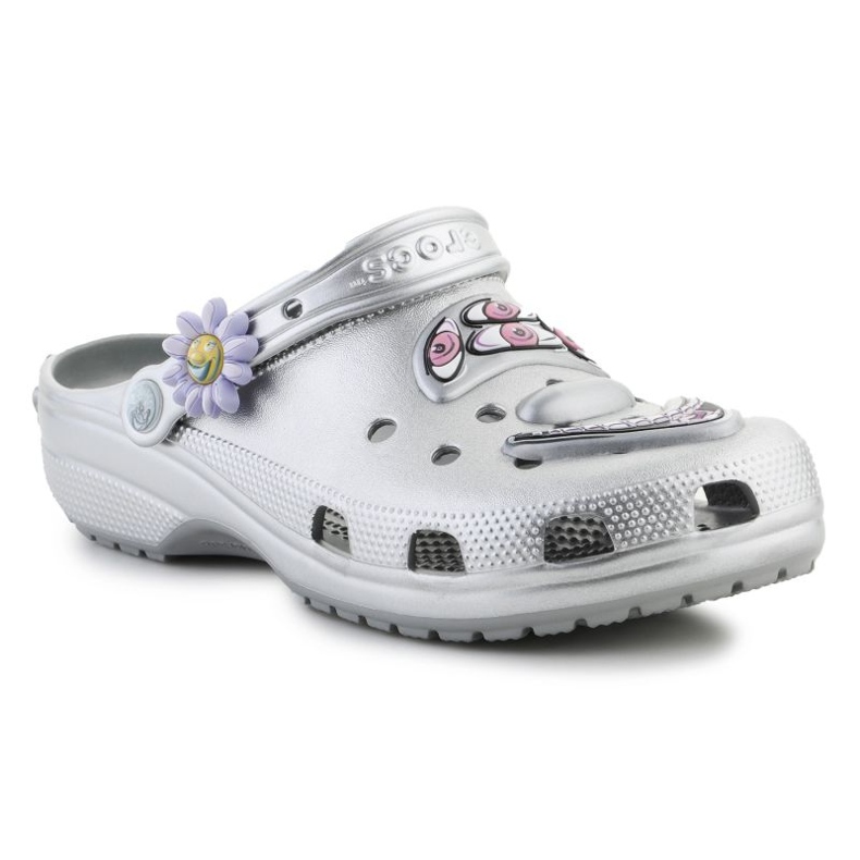 Infradito Crocs Scharf Classic Clog 209487-040 d'argento 2