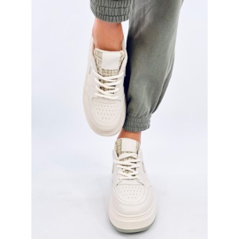 Sneakers da donna beige e verde pastello 1