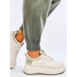 Sneakers da donna beige e verde pastello 2