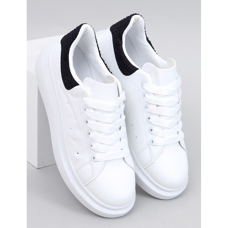 Sneakers con plateau bianche e nere bianca 1