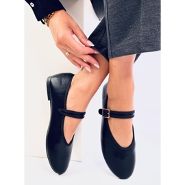 Ballerine da donna con cinturino, nere nero 1
