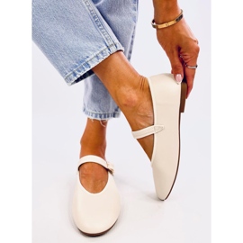 Ballerine da donna con cinturino beige 1