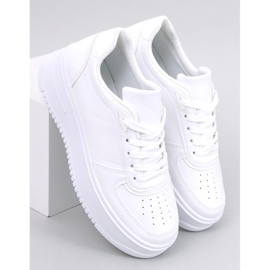 Sneakers sportive da donna con plateau bianche bianca 1