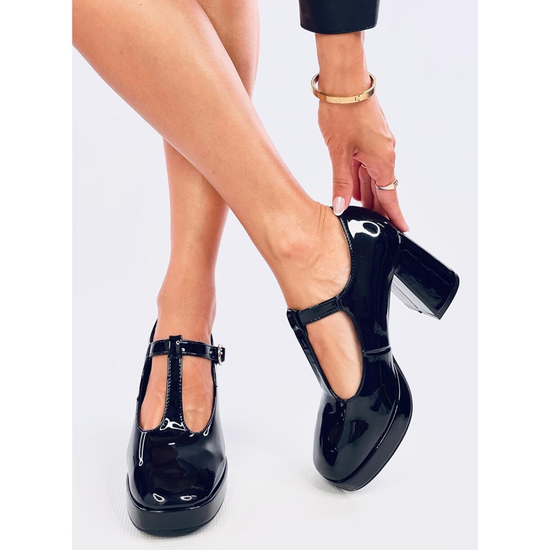 Décolleté con plateau laccate nere nero 2
