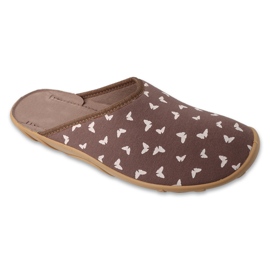 Ciabatte da donna Befado 235D194 marrone con farfalle 1