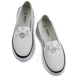 Goodin Scarpe da donna in pelle traforata con suola spessa, bianco GD-XF-103W 1