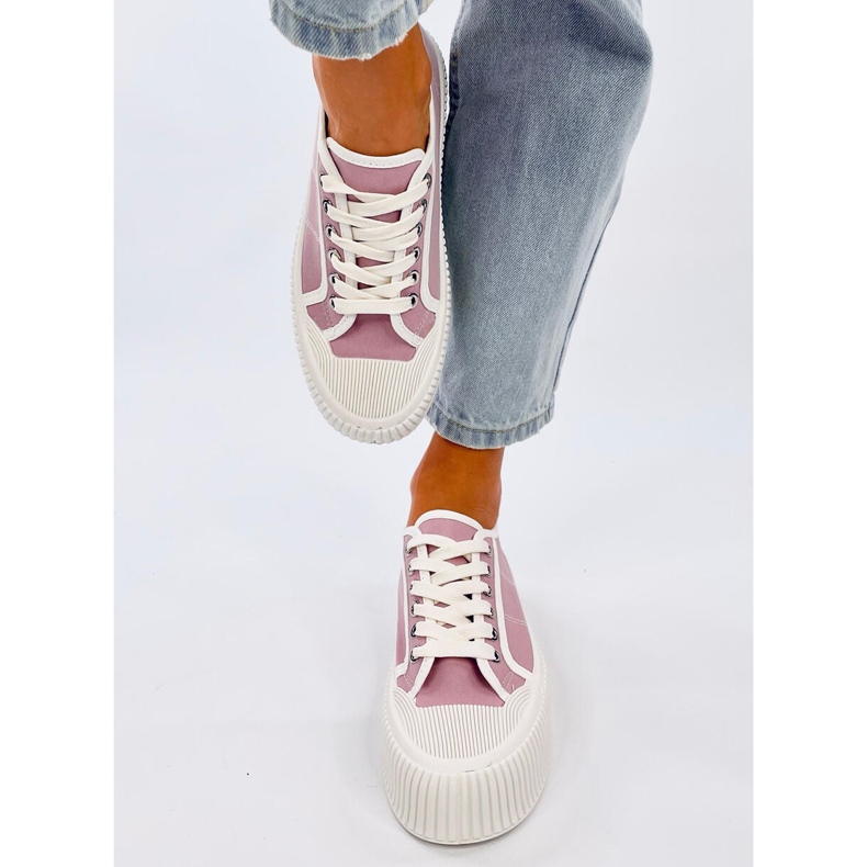 Sneakers viola da donna con plateau 1