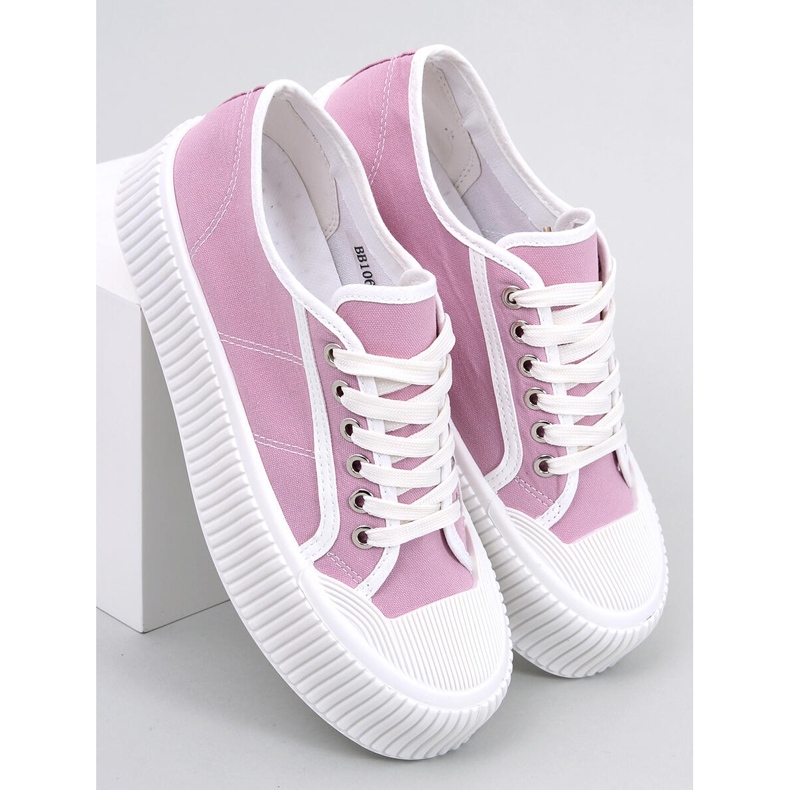 Sneakers viola da donna con plateau 2