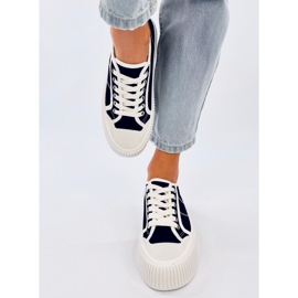 Sneakers da donna nere con plateau nero 1