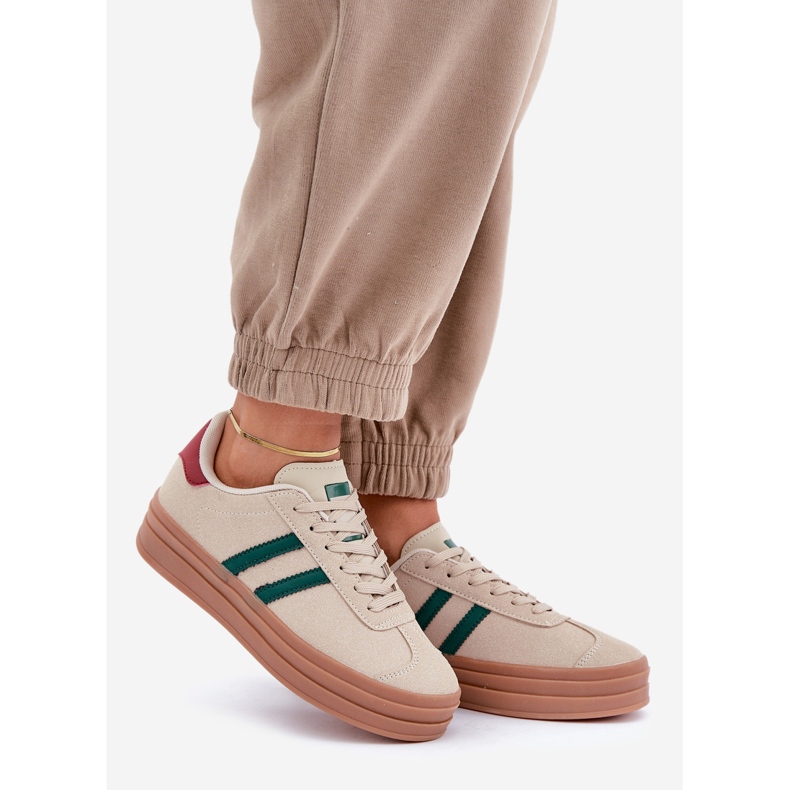 Sneakers Platform da Donna Beige e Verde Egelia 1