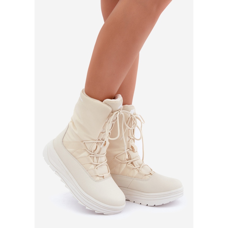 Stivali da neve da donna Inua con isolamento Primaloft 4F 4FRAW24FSBSF012 Beige 1