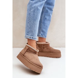 PG2 Doposci con plateau e ricami decorativi marrone 2